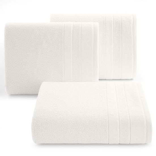 LINEA ręcznik kąpielowy z welwetową bordiurą Eurofirany - 50 x 90 cm - biały