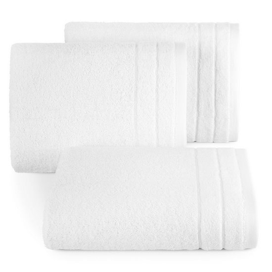 Ręcznik do rąk Damla z welwetową bordiurą Eurofirany - 30 x 50 cm - biały
