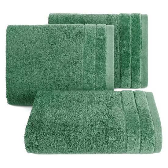 Ręcznik do rąk Damla z welwetową bordiurą Eurofirany - 30 x 50 cm - zielony