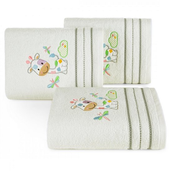 Ręcznik dziecięcy BABY 33 biały z haftowaną żyrafą 30x50 cm Eurofirany - 30 x 50 cm - biały