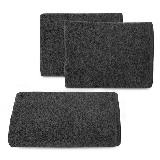 Ręcznik kąpielowy czarny GŁADKI 1z bawełny 50x100 cm Eurofirany o gramaturze 400 g/m2 Eurofirany - 50 x 100 cm - czarny
