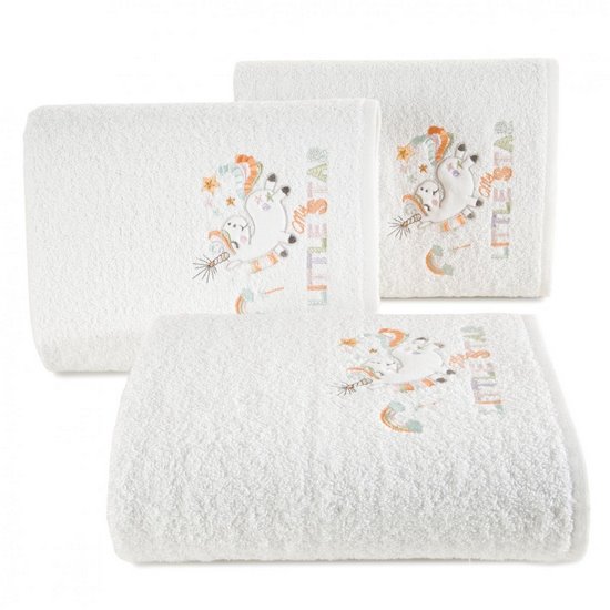 BABY 35 bawełniany ręcznik dziecięcy z motywem jednorożca Eurofirany - 50 x 90 cm - biały