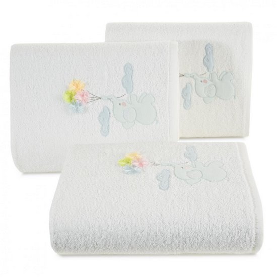 BABY 37 bawełniany ręcznik kąpielowy dla dziecka Eurofirany - 50 x 90 cm - biały