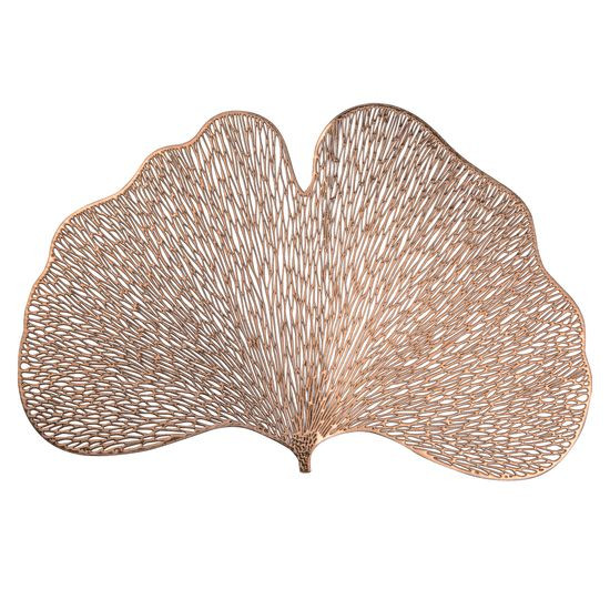 Podkładka stołowa miedziana GINKO w kształcie liścia miłorzębu 30x45 cm Eurofirany - 30 x 45 cm - miedziany