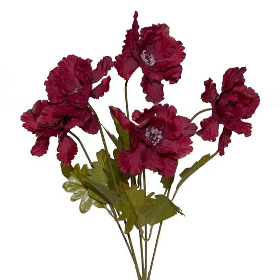 Sztuczny kwiat dekoracyjny bordowy Eurofirany - ∅ 7 x 39 cm - bordowy