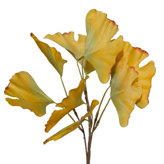 Sztuczna gałązka dekoracyjna MIŁORZĄB JAPOŃSKI żółty Eurofirany - 37 cm - żółty