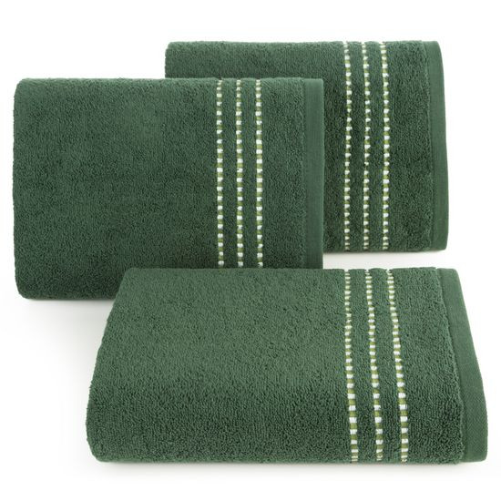 Ręcznik FIORE z ozdobnym stębnowaniem na bordiurze Eurofirany - 30 x 50 cm - butelkowy zielony