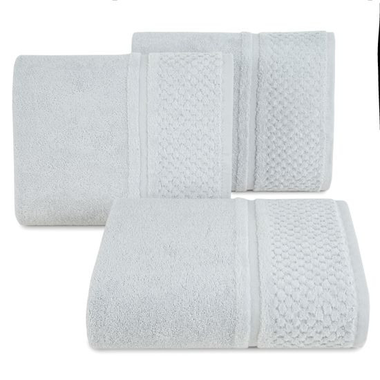 Ręczniki IBIZA z bawełny z efektowną bordiurą Eurofirany - 30 x 50 cm - srebrny