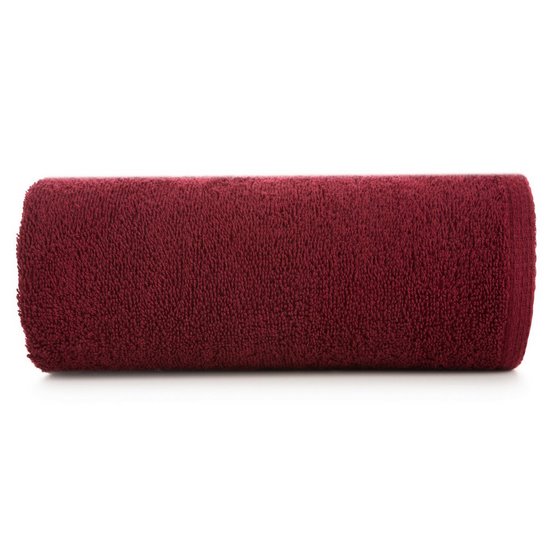 Gładki ręcznik kąpielowy z bawełny Eurofirany - 50 x 100 cm - bordowy