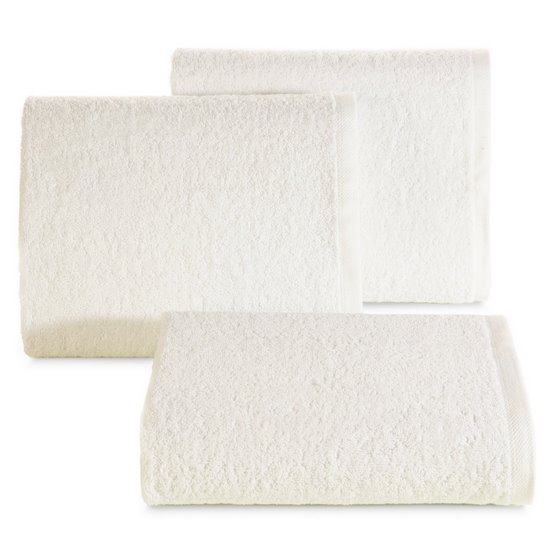 Gładki ręcznik kąpielowy z bawełny Eurofirany - 50 x 100 cm - kremowy