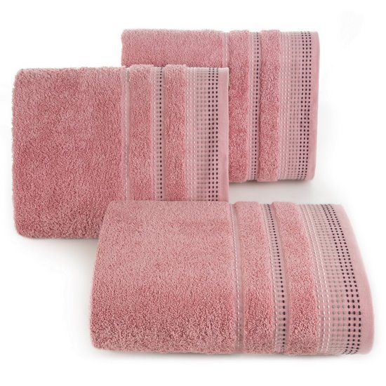 Ręcznik łazienkowy POLA z ozdobnym stębnowaniem Eurofirany - 30 x 50 cm - pudrowy róż