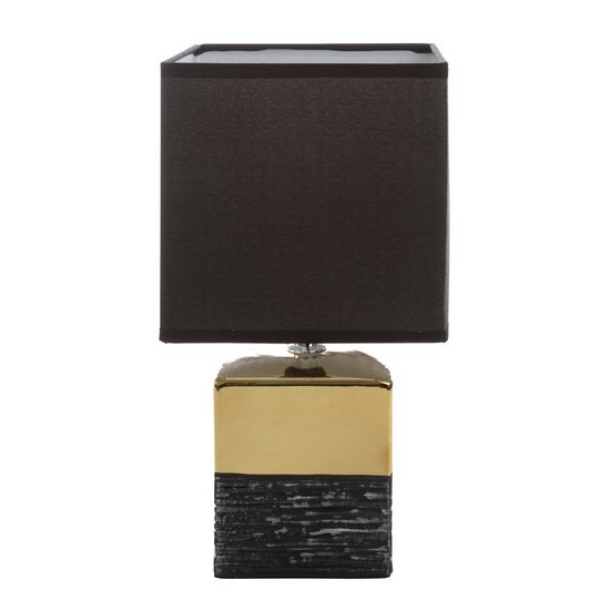 Lampa BRENDA czarna ze złotym akcentem na podstawie Eurofirany - 15 x 15 x 31 cm - czarny