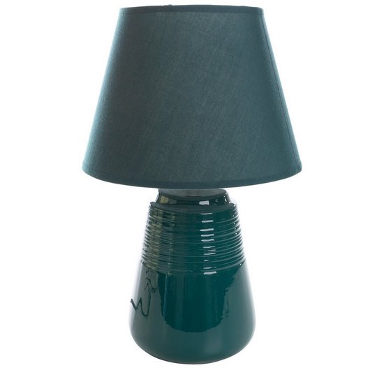 Lampa stołowa KARLA turkusowa na ceramicznej podstawie Eurofirany - ∅ 25 x 40 cm - turkusowy