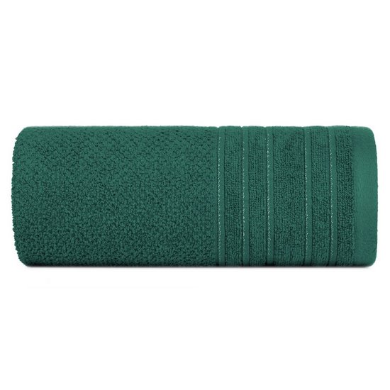 Ręcznik GLORY 3 ciemnozielony z błyszczącą bordiurą Eurofirany - 30 x 50 cm - butelkowy zielony