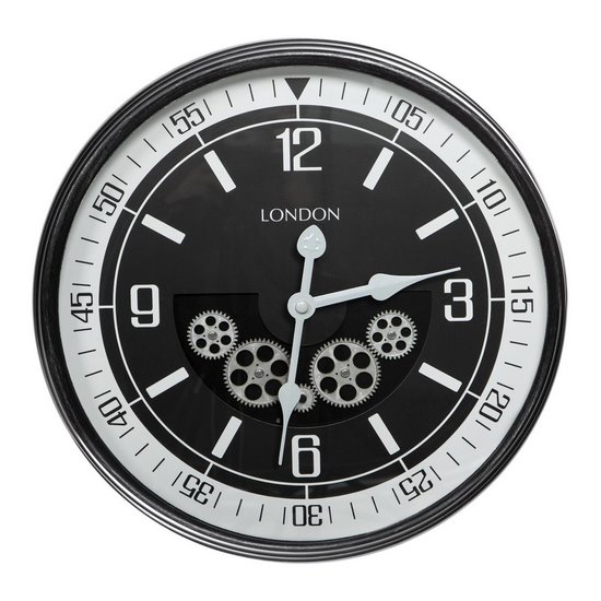 Zegar 10 ścienny dekoracyjny z klasycznym cyferblatem 59x11 cm Eurofirany - 59 x 11 x 59 cm - czarny