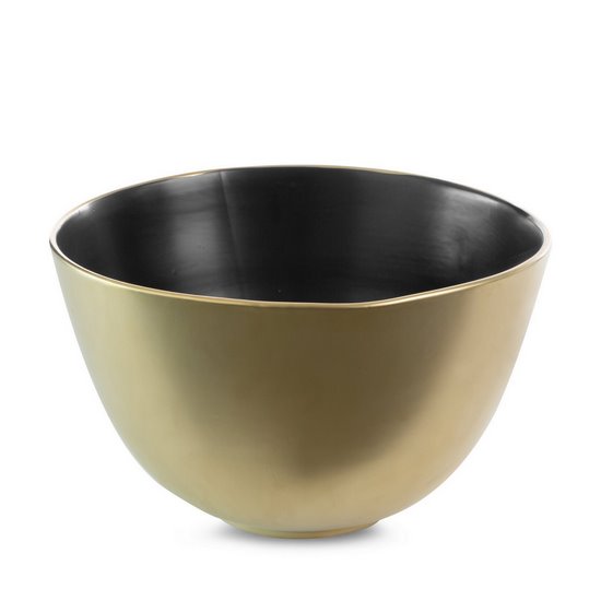 Misa ceramiczna EBRU złota z czarnym wnętrzem Eurofirany - ∅ 30 x 18 cm - czarny