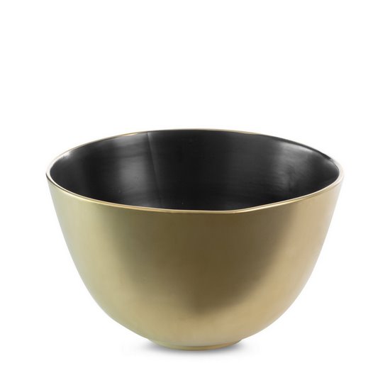 Misa ceramiczna EBRU złota z czarnym wnętrzem Eurofirany - ∅ 25 x 15 cm - czarny