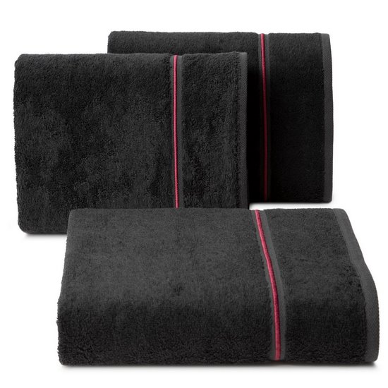 Ręcznik kąpielowy BAMBO z włókna bambusowego i bawełny Eurofirany - 50 x 90 cm - czarny