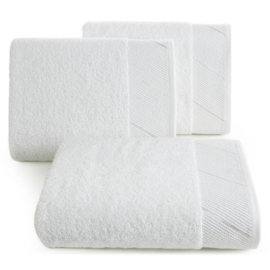 EVITA bawełniany ręcznik do rąk z błyszczącą bordiurą Eurofirany - 30 x 50 cm - biały