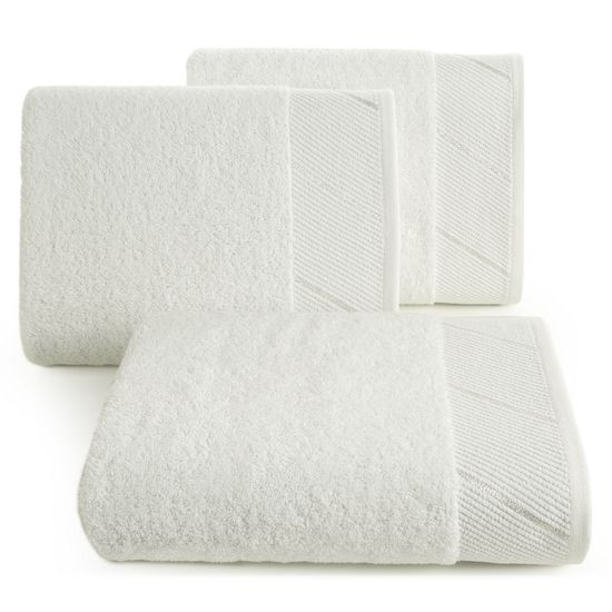 EVITA bawełniany ręcznik do rąk z błyszczącą bordiurą Eurofirany - 30 x 50 cm - kremowy