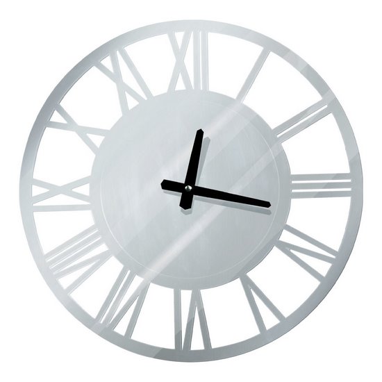 Ozdobny okrągły zegar ścienny w stylu art deco 60x5 cm Eurofirany - 60 x 5 x 60 cm - stalowy