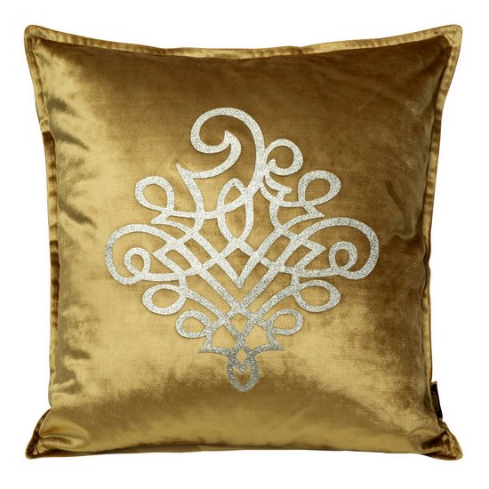 ROYAL 3 ZŁOTA POSZEWKA Z EKSKLUZYWNEGO WELWETU Z BROKATOWĄ APLIKACJĄ 45x45 cm EUROFIRANY ROYAL 3 ZŁOTA POSZEWKA Z EKSKLUZYWNEGO WELWETU Z BROKATOWĄ APLIKACJĄ 45x45 cm EUROFIRANY - 45 X 45 cm