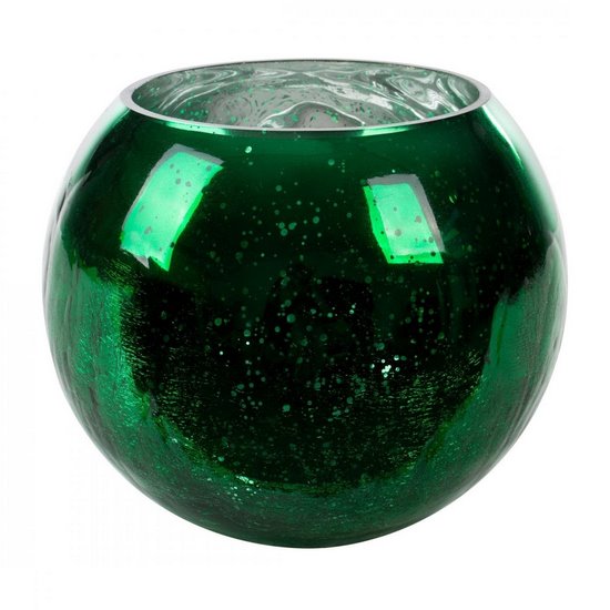 Osłonka na doniczkę VERRE zielona ze szkła artystycznego Eurofirany - ∅ 20 x 16 cm - zielony