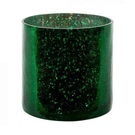 Osłonka na doniczkę VERRE zielona ze szkła artystycznego Eurofirany - ∅ 15 x 15 cm - zielony