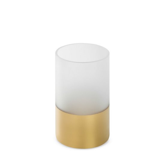 Świecznik dekoracyjny LUNA 5 biało-złoty szklany o klasycznym kształcie Limited Collection Eurofirany - ∅ 10 x 15 cm