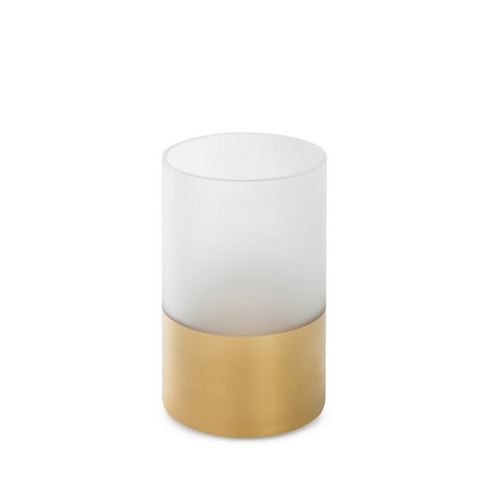 Świecznik dekoracyjny LUNA 5 biało-złoty szklany o klasycznym kształcie Limited Collection Eurofirany - ∅ 12 x 20 cm