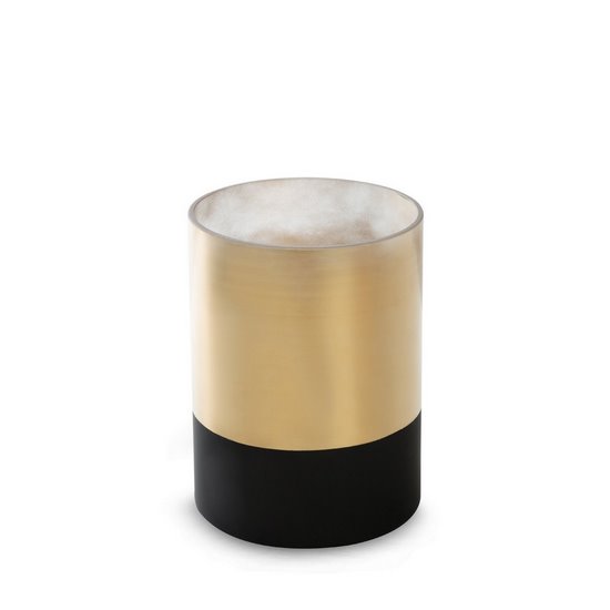 Świecznik dekoracyjny VICTORIA 7 czarno-złoty szklany o klasycznym kształcie Limited Collection Eurofirany - ∅ 15 x 20 cm