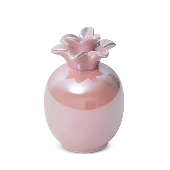 Figurka ceramiczna SIMONA 1 różowy ananas Eurofirany - ∅ 9 x 14 cm - różowy