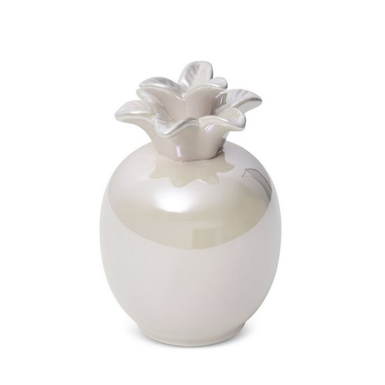 Figurka ceramiczna SIMONA 3 perłowy ananas Eurofirany - ∅ 9 x 14 cm
