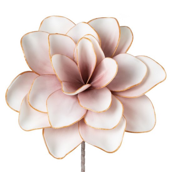 Sztuczny kwiat różowy FLORE 683 ze złotymi brzegami wykonany z pianki foamiran 60 cm Eurofirany - ∅ 27 x 60 cm - różowy