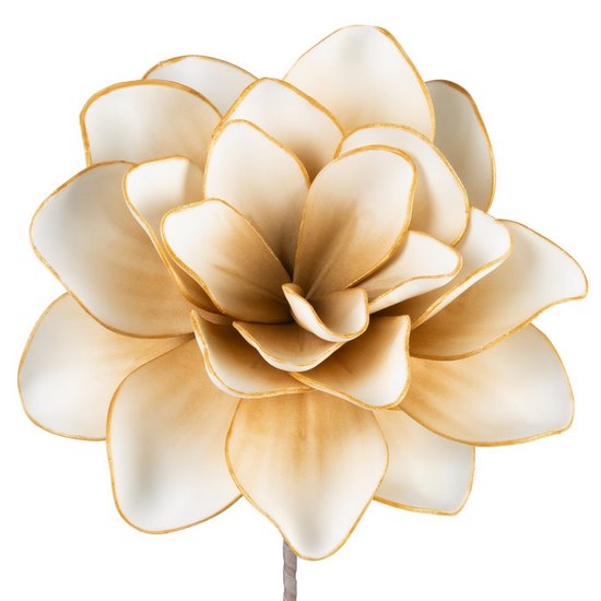 Sztuczny kwiat beżowy FLORE 683 ze złotymi brzegami wykonany z pianki foamiran 60 cm Eurofirany - ∅ 27 x 60 cm - beżowy