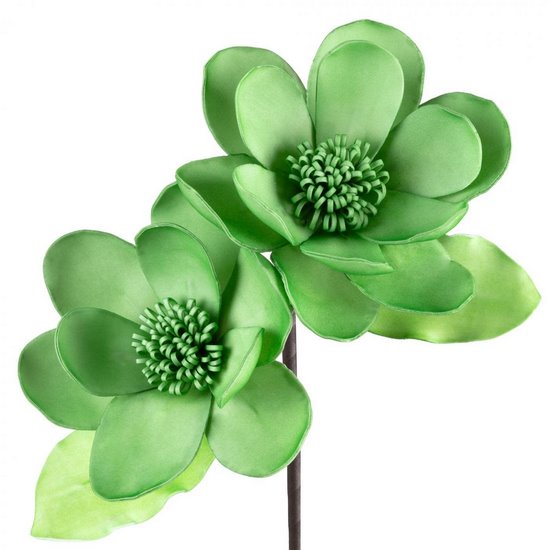 Kwiat sztuczny dekoracyjny z pianki foamiran Eurofirany - ∅ 20 x 70 cm - zielony