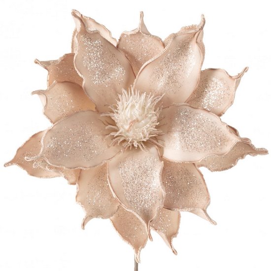 Sztuczny kwiat dekoracyjny beżowy z drobnym brokatem Eurofirany - ∅ 40 x 80 cm - beżowy