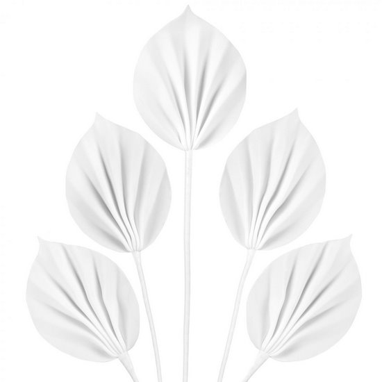 Sztuczna gałązka dekoracyjna białe liście Eurofirany - 76 cm - biały