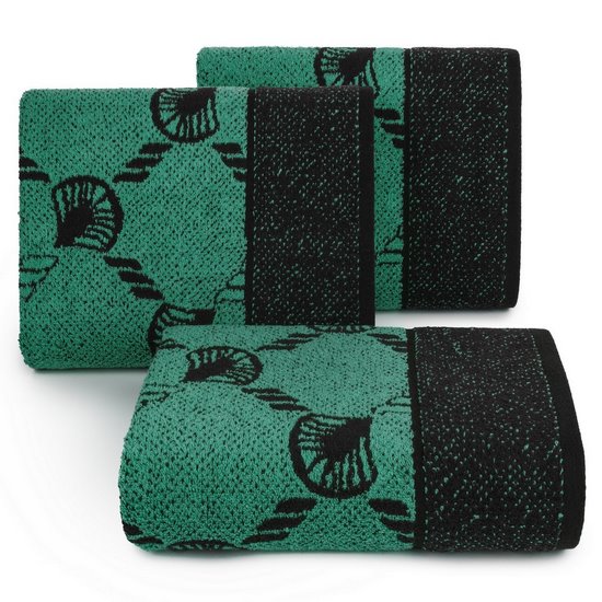 DORIAN ręcznik do rąk z wzorem liści ginko Eurofirany - 30 x 50 cm - czarny