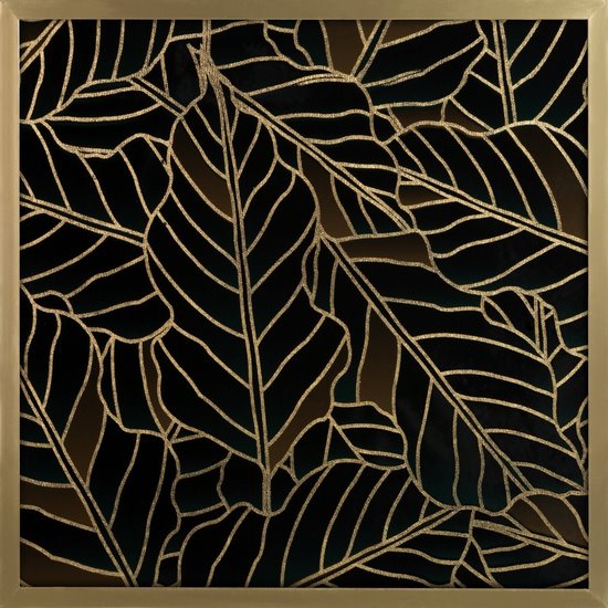 Obraz ciemnozielony LILI 1 drukowany z motywem roślinnym Limited Collection Eurofirany - 53 x 53 cm - czarny