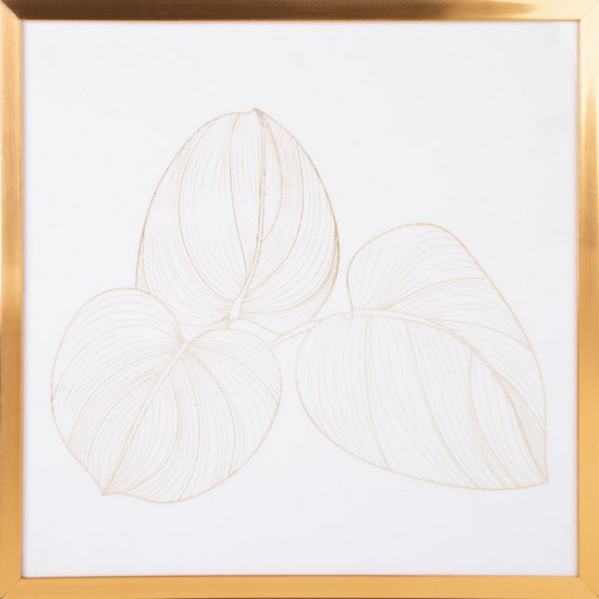 BLANCA 5 drukowany obraz z motywem liści lilii wodnej 53x53 cm LIMITED COLLECTION Eurofirany - 53 x 53 cm - biały