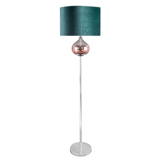 Lampa stojąca szałwiowa SALVIA 8 z welwetowym abażurem Limited Collection Eurofirany - ∅ 43 x 157 cm
