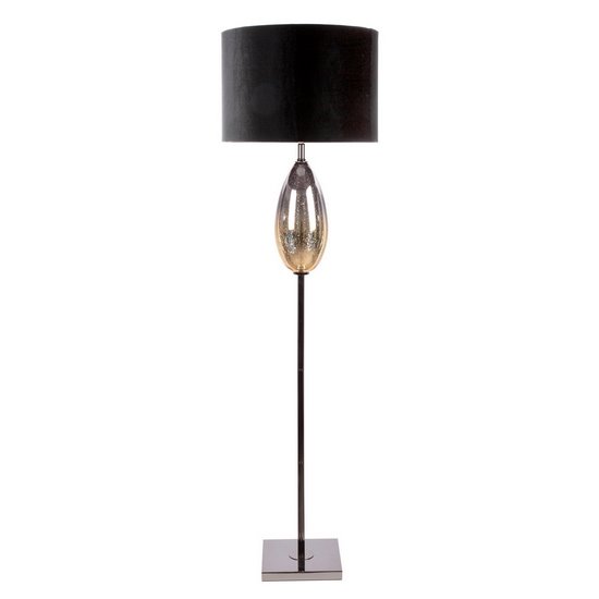 PEONIA 5 czarna lampa stojąca z welwetowym abażurem 43x157 cm LIMITED COLLECTION Eurofirany - ∅ 43 x 157 cm - czarny