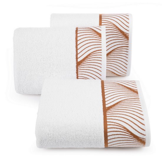 Ręcznik kąpielowy BLANCA 3 biały z żakardową bordiurą Limited Collection Eurofirany - 70 x 140 cm