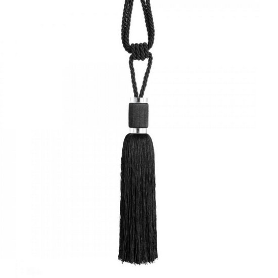 Dekoracyjny sznur DINA czarny do upięć z chwostem Eurofirany - 60 x 25 cm - czarny