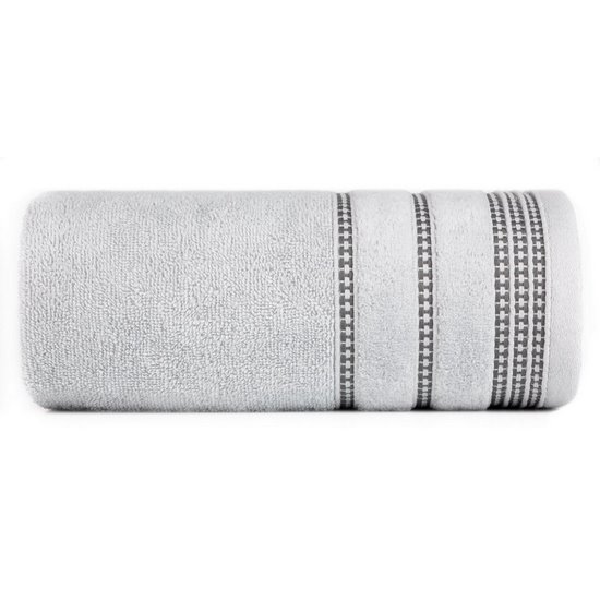 Ręcznik AMANDA srebrny z delikatną ozdobną bordiurą Eurofirany - 30 x 50 cm - srebrny