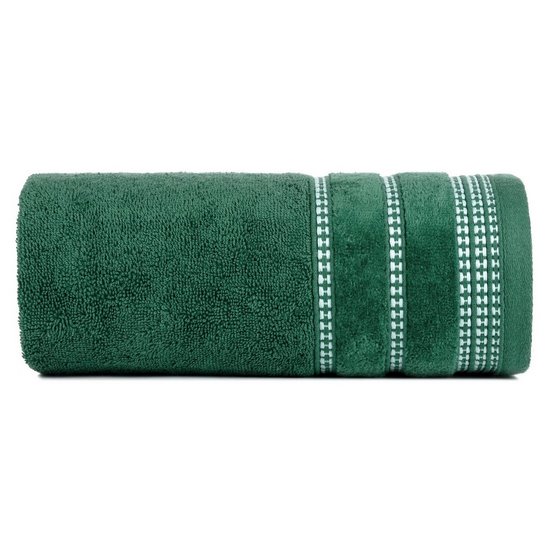 Ręcznik kąpielowy AMANDA z delikatną ozdobną bordiurą Eurofirany - 50 x 90 cm - butelkowy zielony