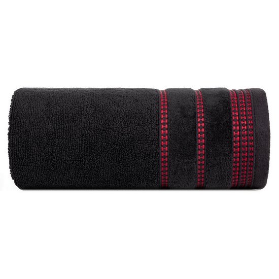 Ręcznik do rąk AMANDA z delikatną ozdobną bordiurą Eurofirany - 30 x 50 cm - czarny