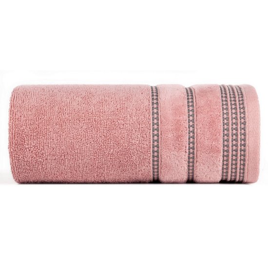 Ręcznik AMANDA pudrowy z delikatną ozdobną bordiurą Eurofirany - 30 x 50 cm - pudrowy róż