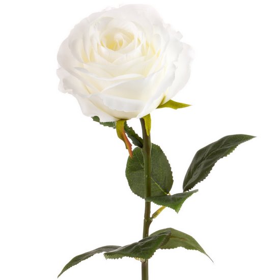 Sztuczny kwiat dekoracyjny RÓŻA kremowa Eurofirany - ∅ 10 x 62 cm - kremowy